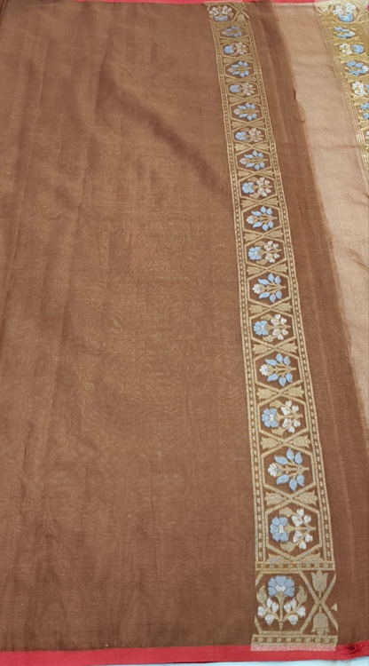 Pure Kora Silk Ektara Tilfi Cutwork Banarasi Saree
