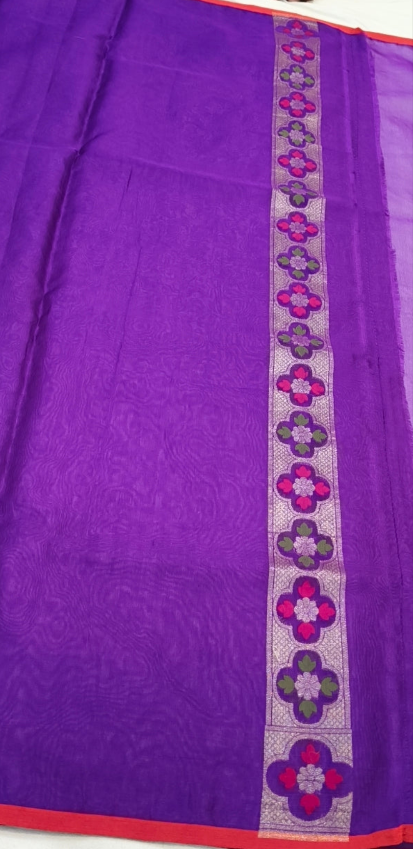 Pure Kora Silk Ektara Tilfi Cutwork Jamdani Banarasi Saree