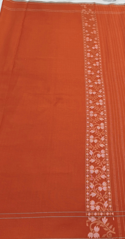 Pure Cotton Ektara couwork Jamdani Banarasi Saree
