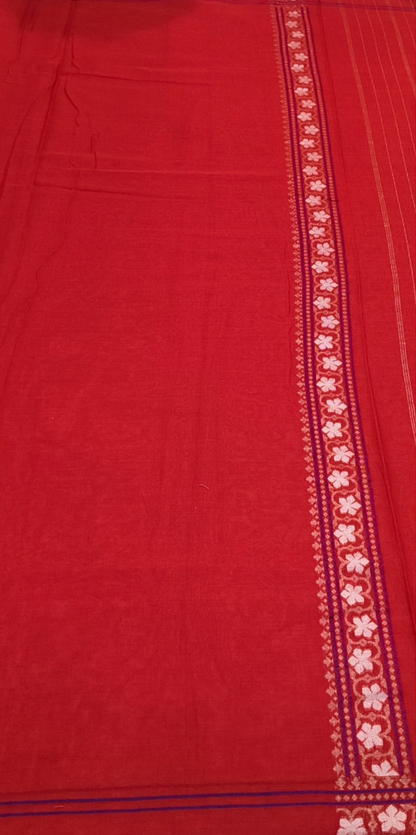 Pure Cotton Ektara Alfi Cutwork Jamdani Banarasi Saree