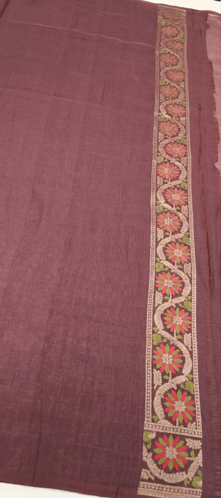 Pure Cotton Ektara Tilfi Cutwork Jamdani Banarasi Sare