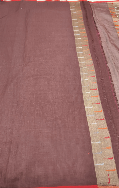 Pure Cotton Ektara Tilfi Cutwork Jamdani Banarasi Saree