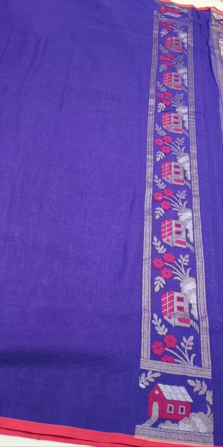 Pure Cotton Ektara Tilfi cutwork Jamdani Banarasi Saree