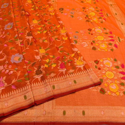 Pure Cotton Ektara Tilfi Cutwork Jamdani Banarasi Saree
