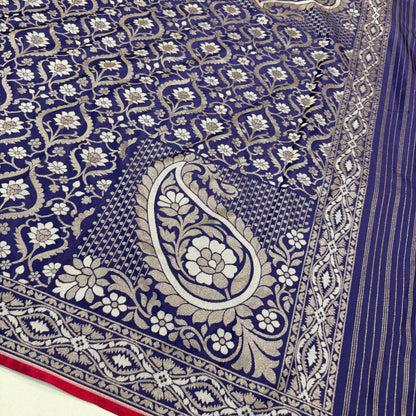 Pure Katan Silk Ektara Cutwork Jamdani Banarasi Saree