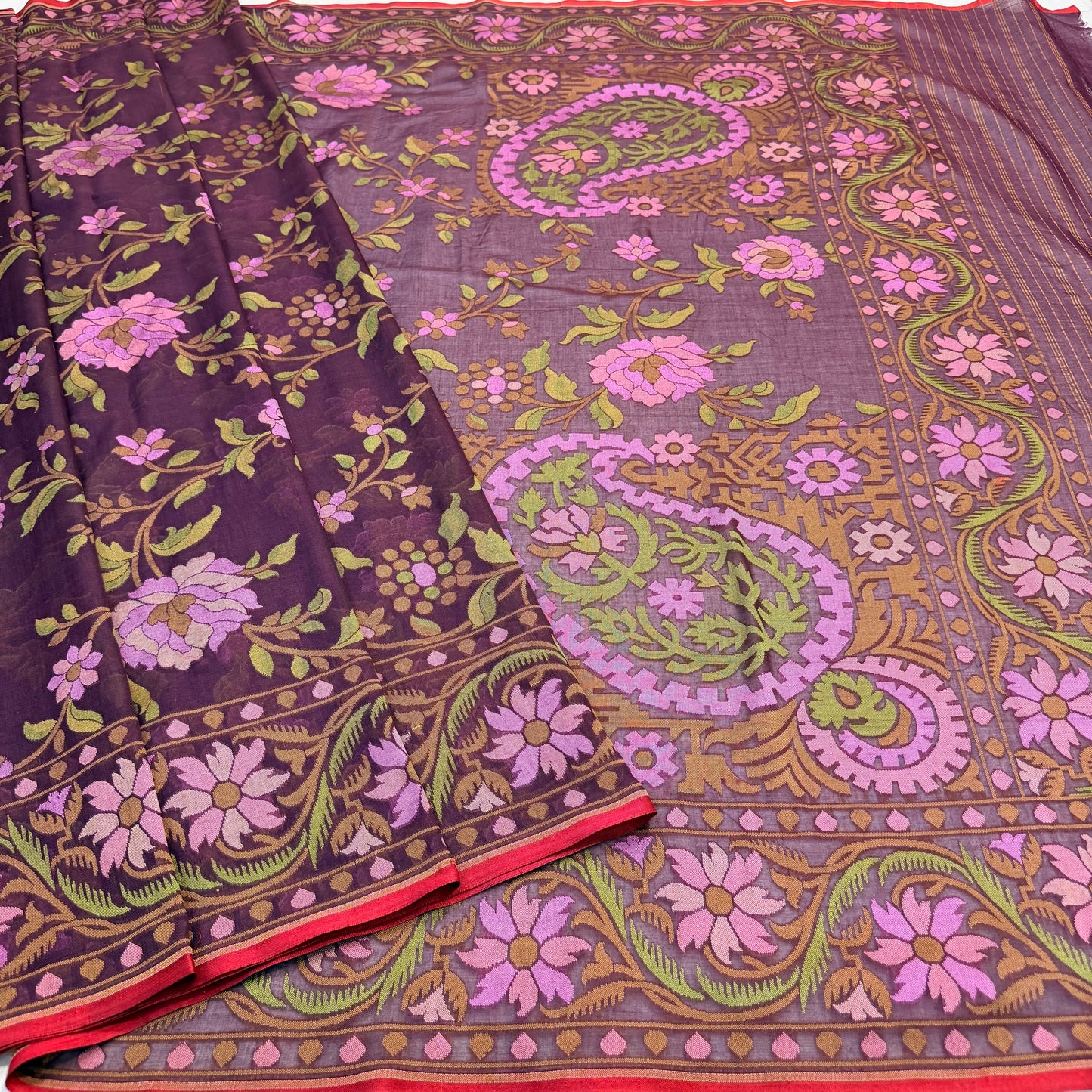 Pure Cotton Ektara Tilfi Jamdani Banarasi Saree