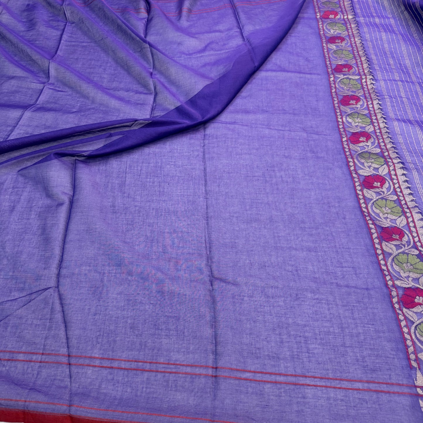 Pure Cotton Ektara Jamdani Cutwork Banarasi Saree