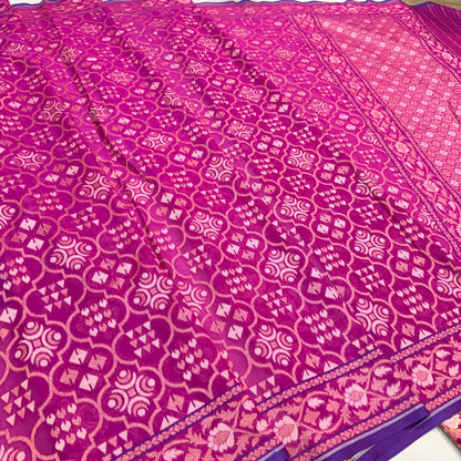 Pure Cotton Ektara Alfi Cutwork Jamdani Banarasi Saree