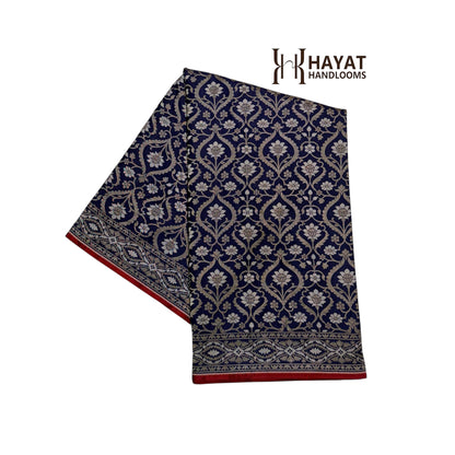 Pure Katan Silk Ektara Cutwork Jamdani Banarasi Saree