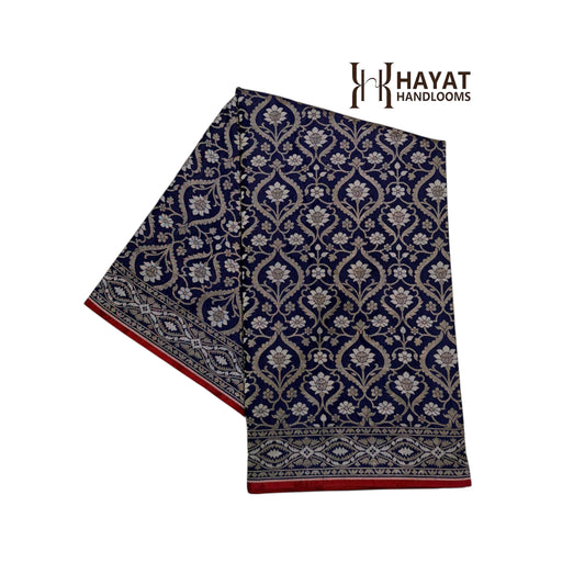 Pure Katan Silk Ektara Cutwork Jamdani Banarasi Saree