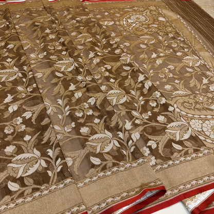 Pure Cotton Ektara Cutwork Jamdani Banarasi Saree