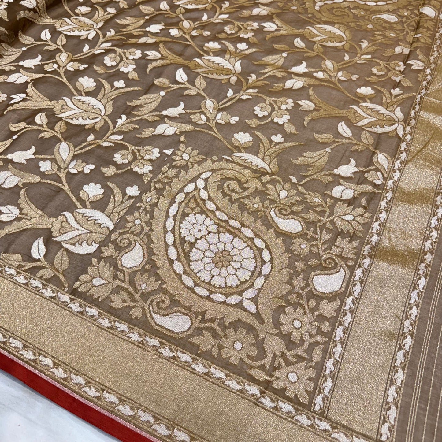 Pure Cotton Ektara Cutwork Jamdani Banarasi Saree