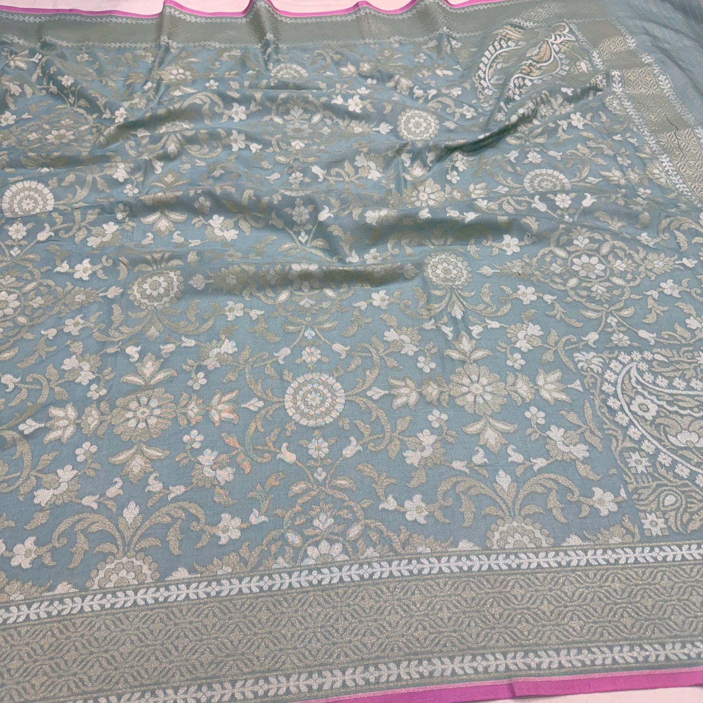 Pure Cotton Ektara Cutwork Jamdani Banarasi Saree