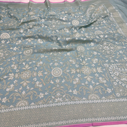 Pure Cotton Ektara Cutwork Jamdani Banarasi Saree