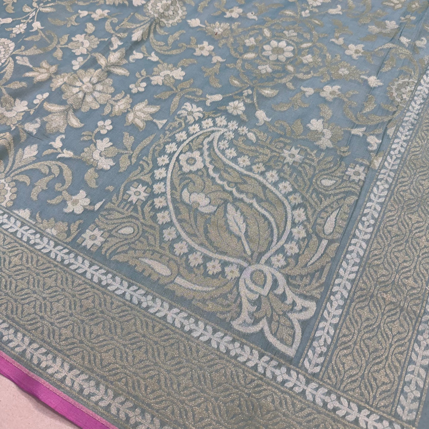 Pure Cotton Ektara Cutwork Jamdani Banarasi Saree