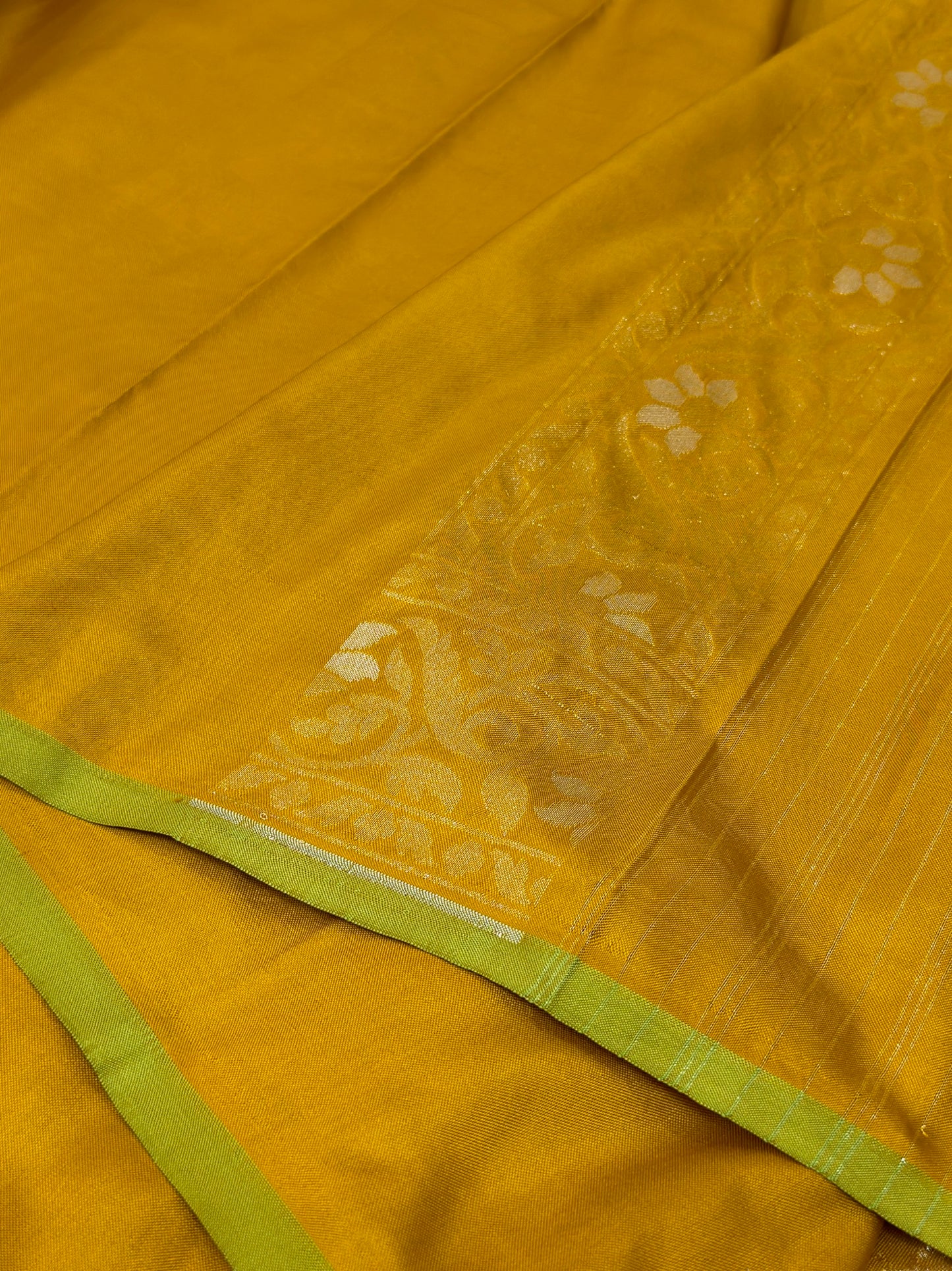 Yellow Pure Banarasi Ektara Jamdani Silk Handwoven Saree