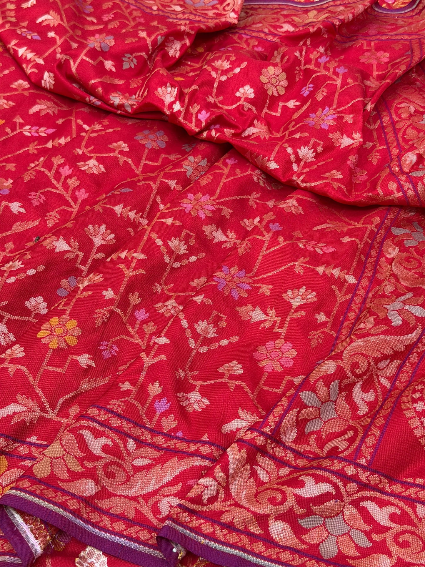 Pure Banarasi Ektara Jamdani Silk Handwoven Saree