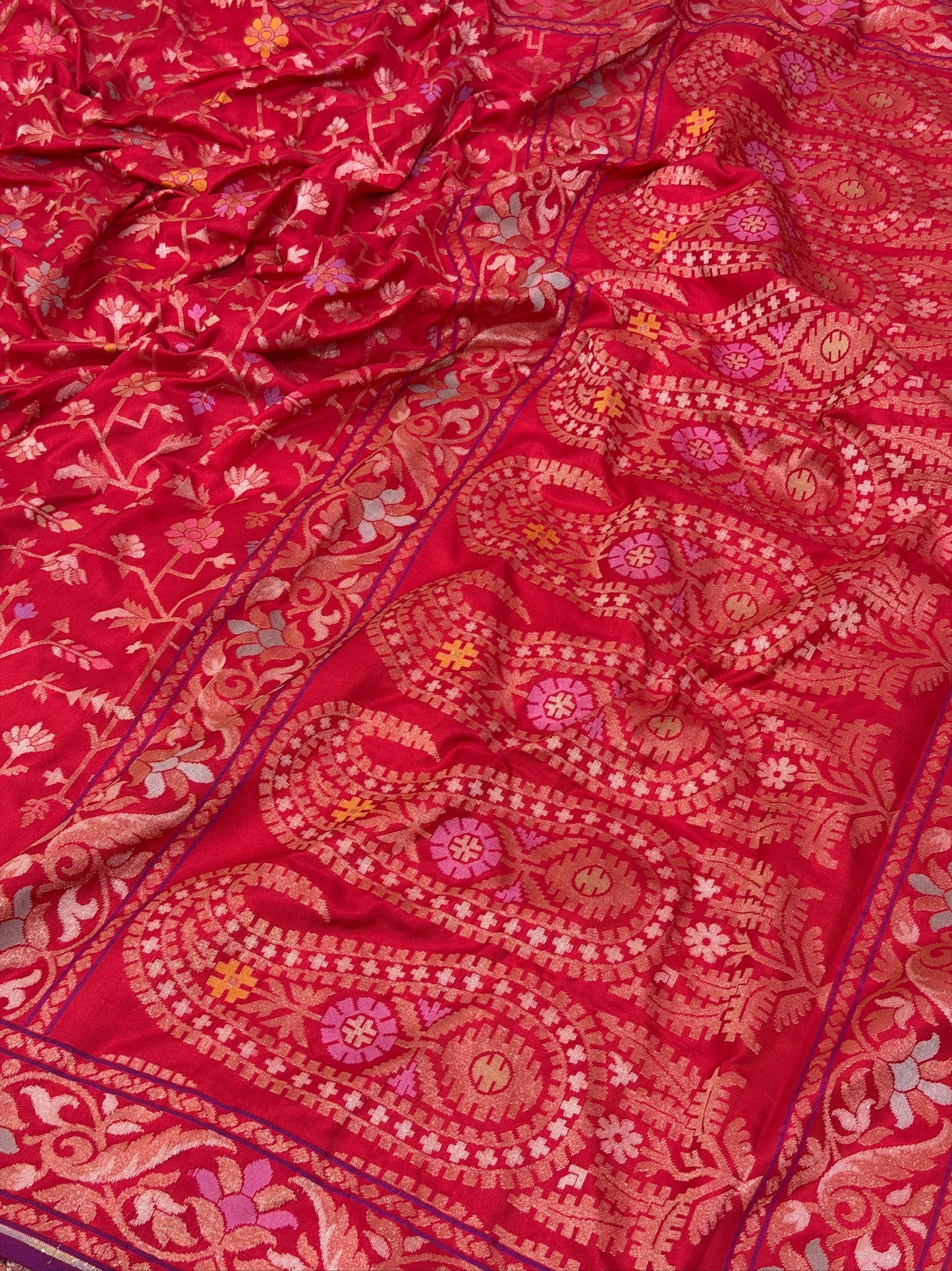 Pure Banarasi Ektara Jamdani Silk Handwoven Saree