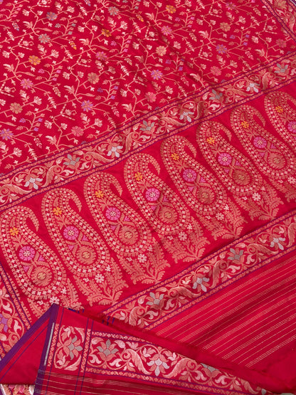 Pure Banarasi Ektara Jamdani Silk Handwoven Saree