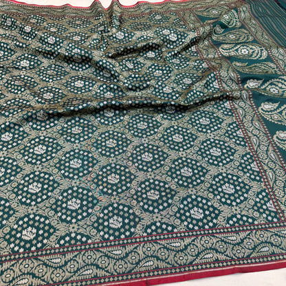 Pure Katan Silk Ektara Cutwork Jamdani Banarasi Saree