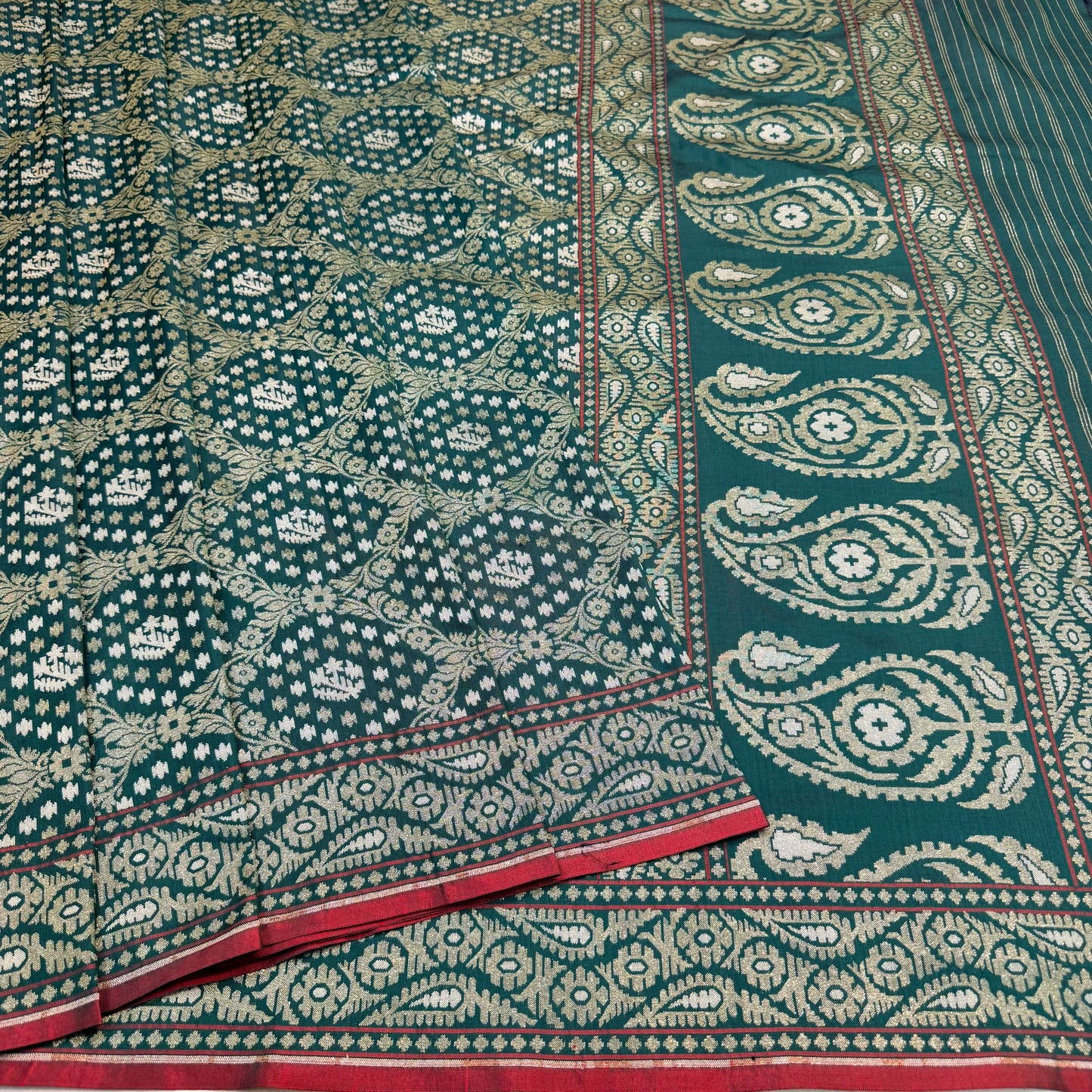 Pure Katan Silk Ektara Cutwork Jamdani Banarasi Saree