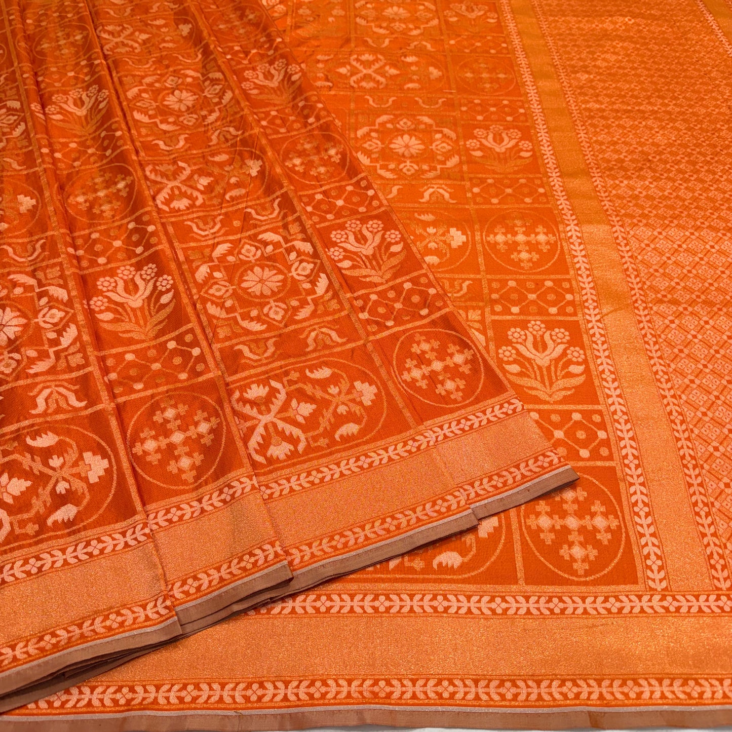Pure Katan Silk Ektara Cutwork Jamdani Banarasi Saree