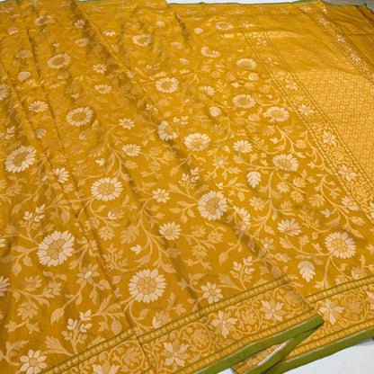 Pure Katan Silk Ektara Cutwork Jamdani Banarasi Saree