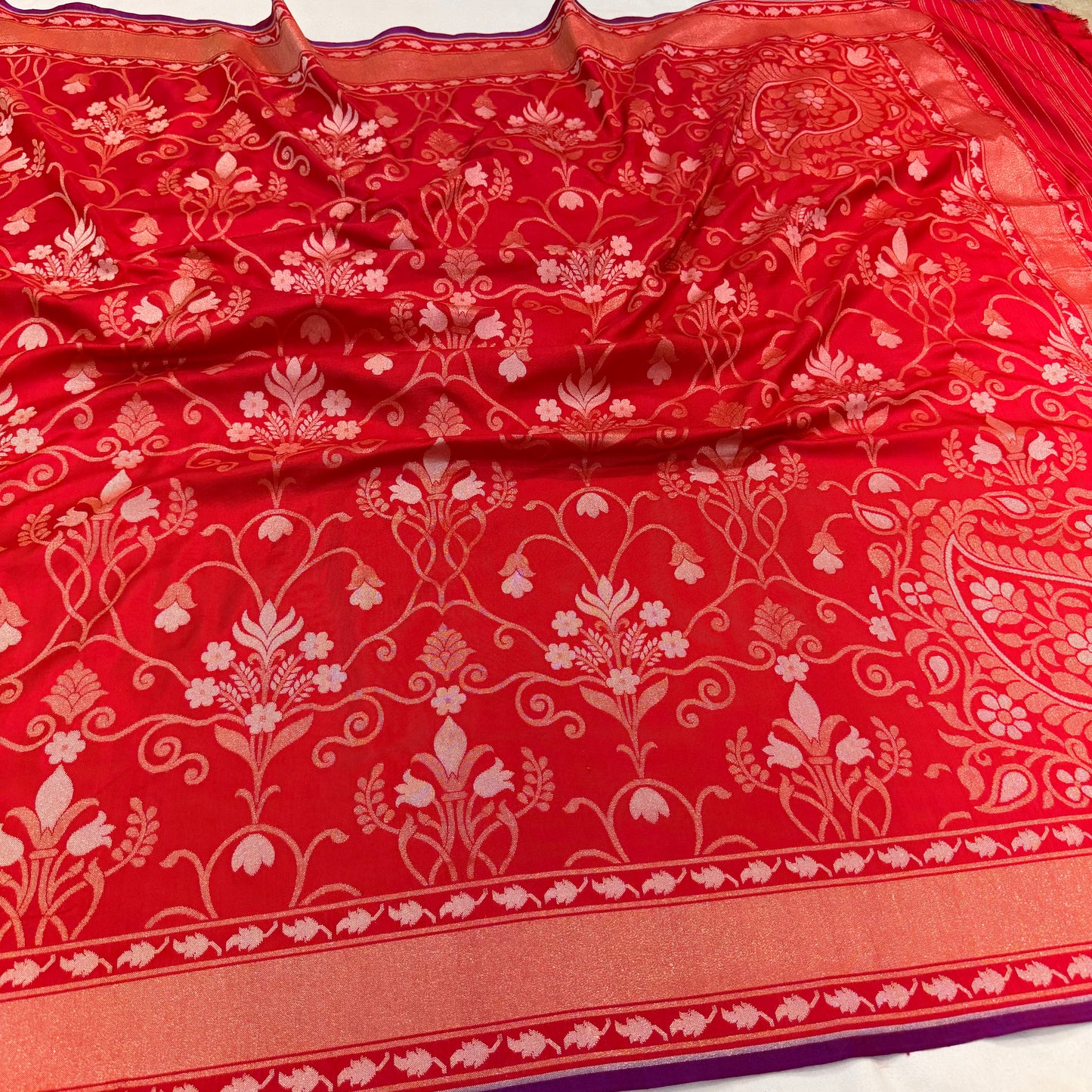 Pure Katan Silk Ektara Cutwork Jamdani Banarasi Saree