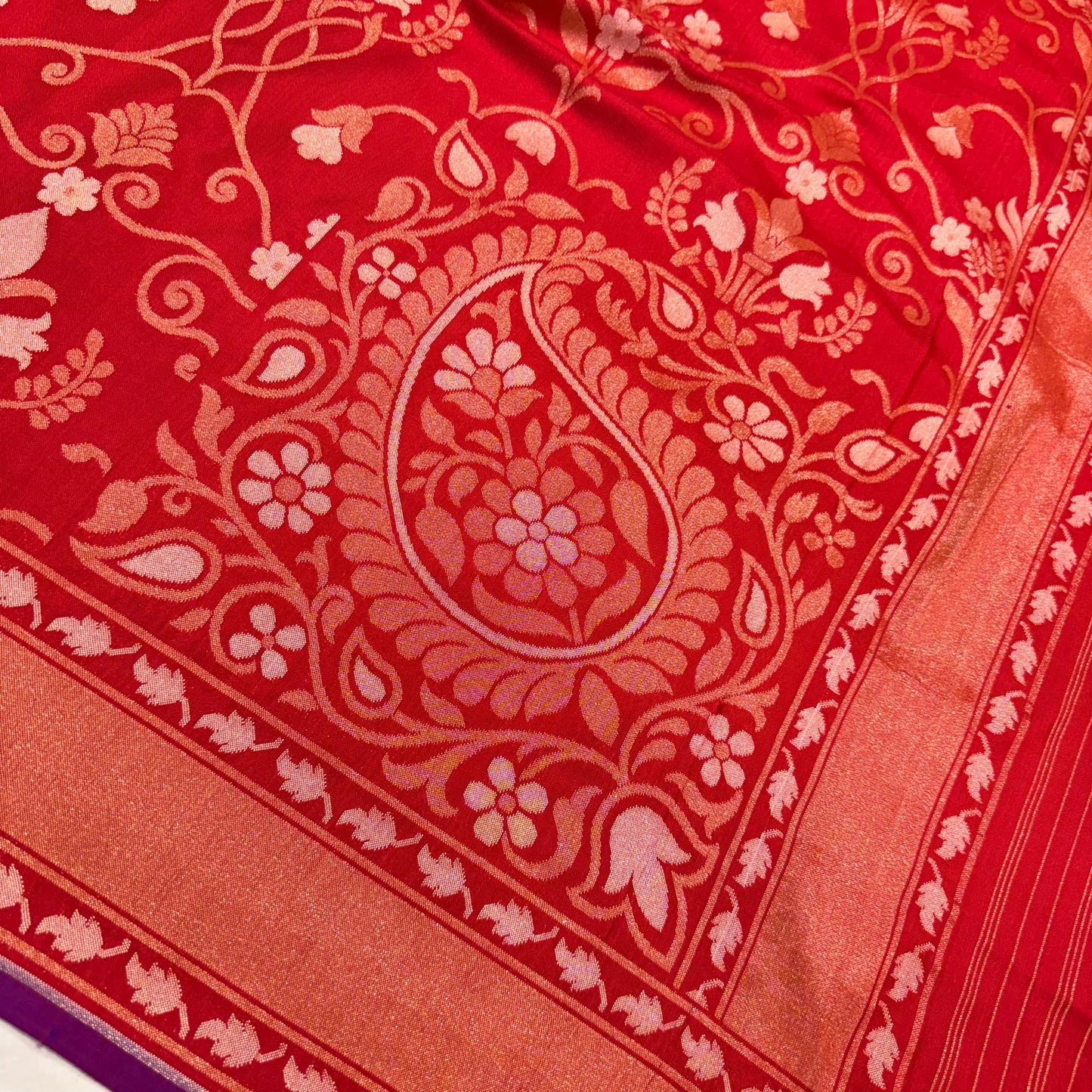 Pure Katan Silk Ektara Cutwork Jamdani Banarasi Saree