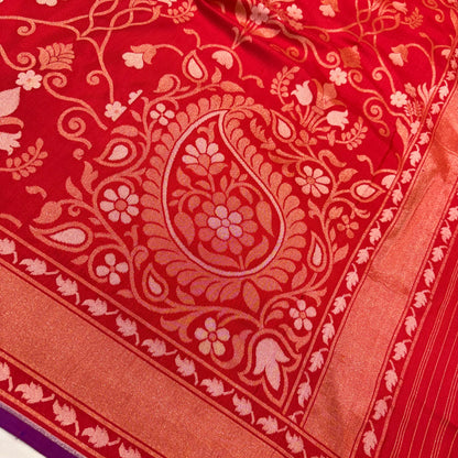 Pure Katan Silk Ektara Cutwork Jamdani Banarasi Saree