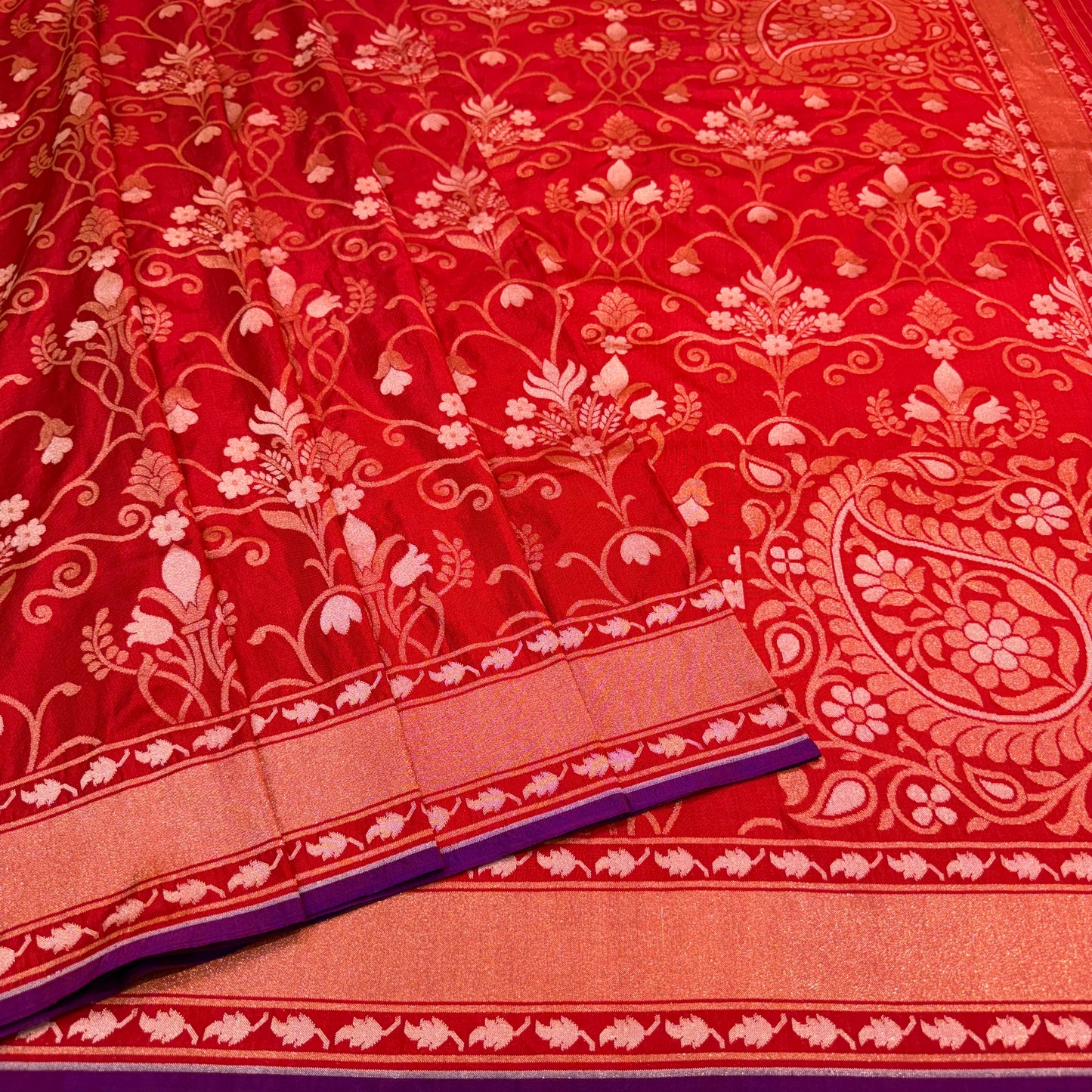 Pure Katan Silk Ektara Cutwork Jamdani Banarasi Saree