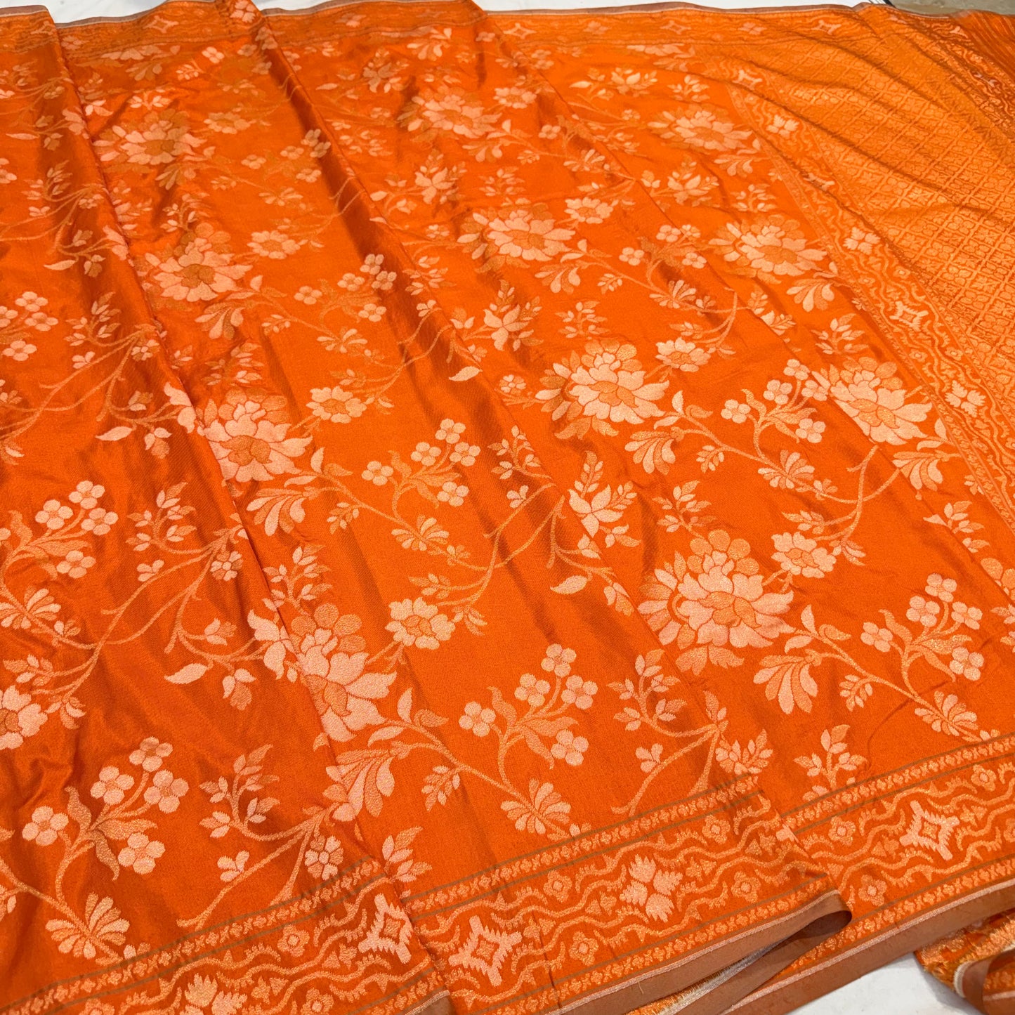 Pure Katan Silk Ektara Cutwork Jamdani Banarasi Saree