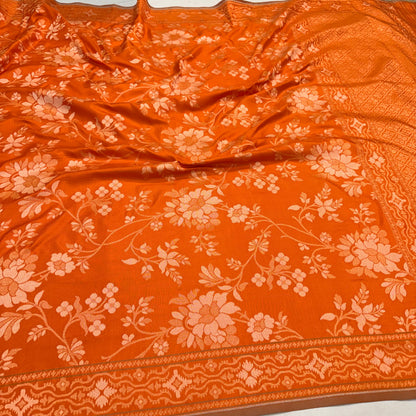 Pure Katan Silk Ektara Cutwork Jamdani Banarasi Saree