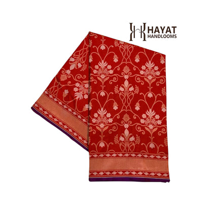 Pure Katan Silk Ektara Cutwork Jamdani Banarasi Saree