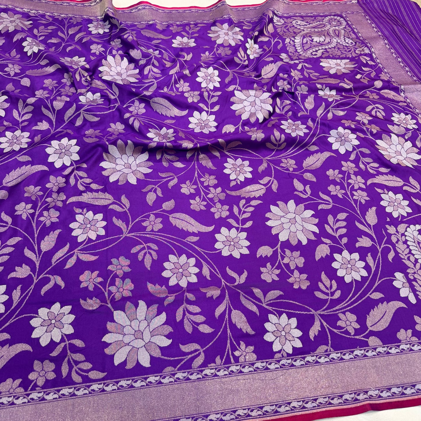 Pure Katan Silk Ektara Cutwork Jamdani Banarasi Saree