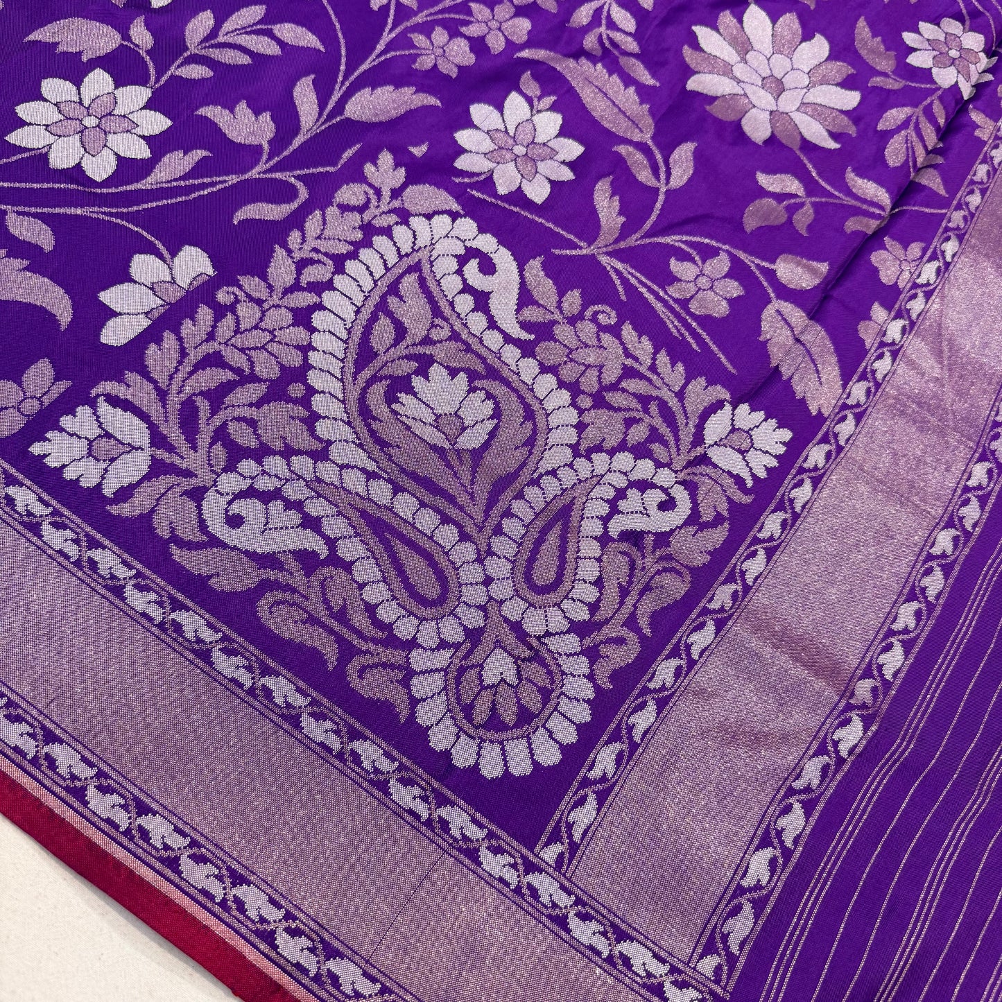 Pure Katan Silk Ektara Cutwork Jamdani Banarasi Saree