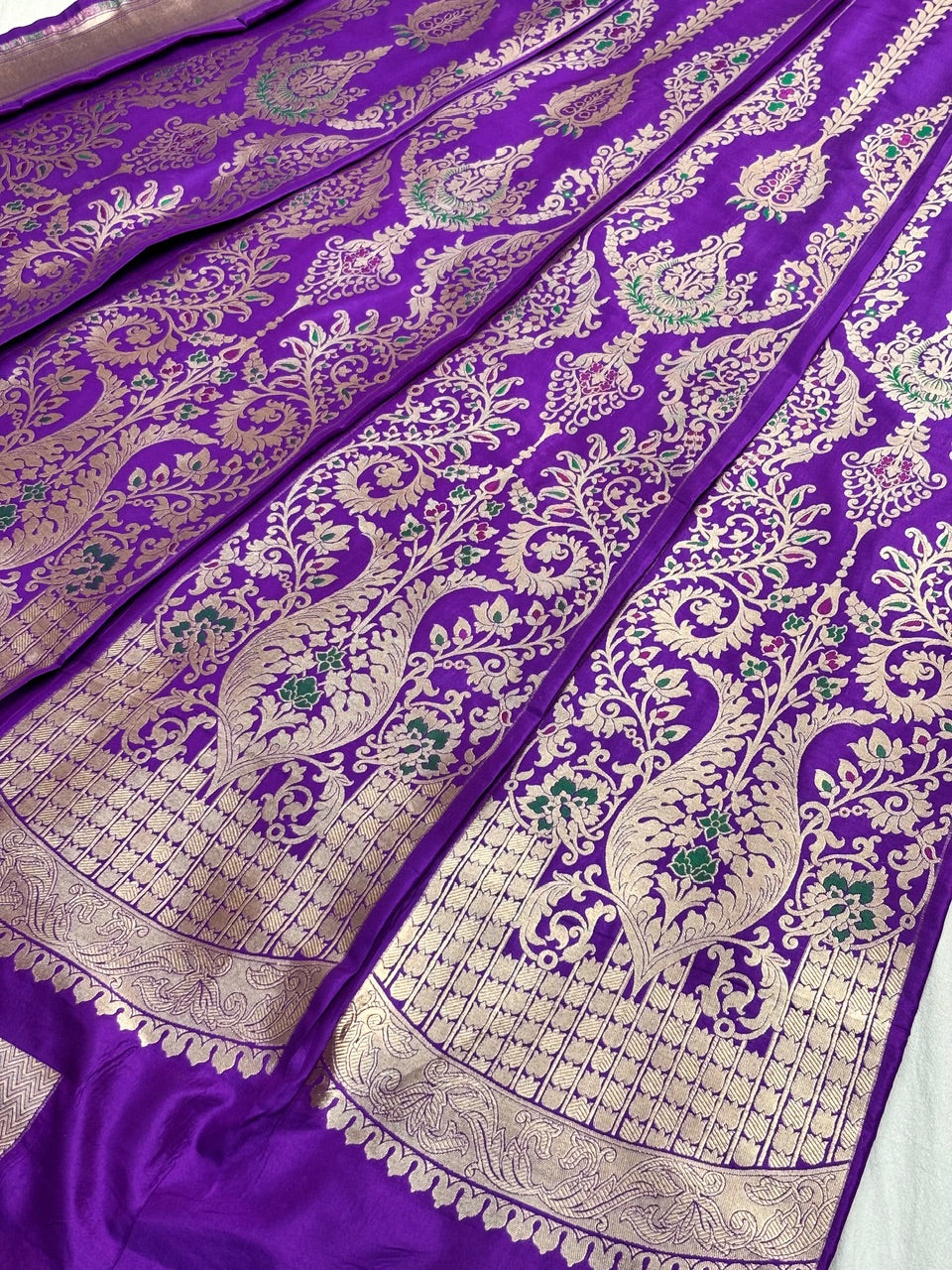 Purple Banarasi Katan Silk Lehenga with Silver Zari Weaving | Bridal & Festive Ethnic Wear
