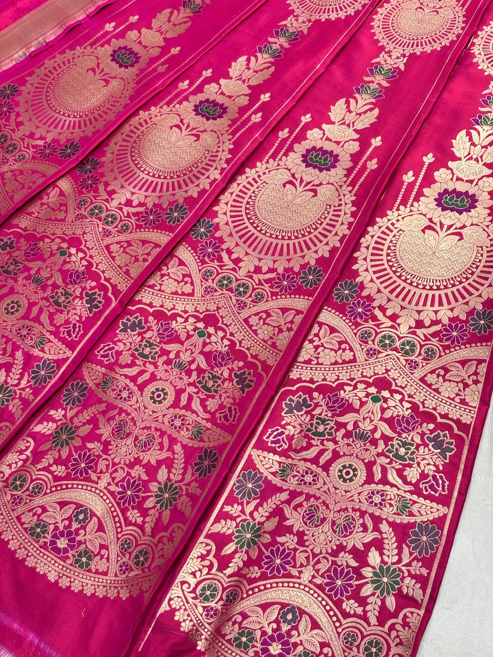 Apple Red Banarasi Katan Silk Lehenga with Silver Zari Weaving | Bridal & Festive Ethnic Wear
