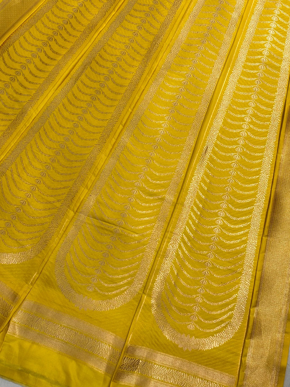 Yellow Banarasi Katan Silk Lehenga with Silver Zari Weaving | Bridal & Festive Ethnic Wear
