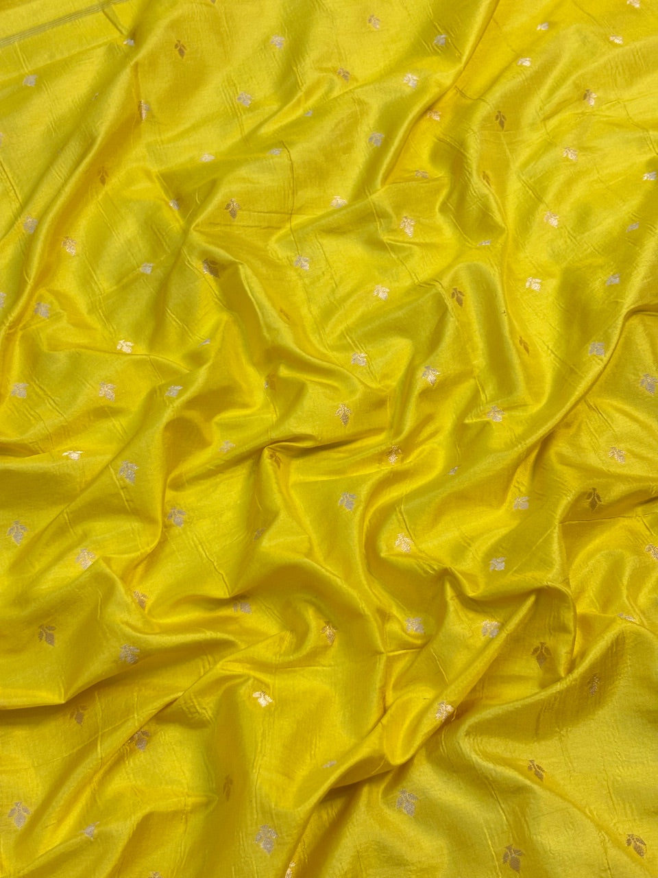 Yellow Banarasi Katan Silk Lehenga with Silver Zari Weaving | Bridal & Festive Ethnic Wear