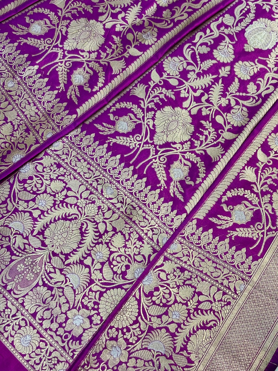 Royal Purple Banarasi Katan Silk Lehenga with Silver Zari Weaving | Bridal & Festive Ethnic Wear
