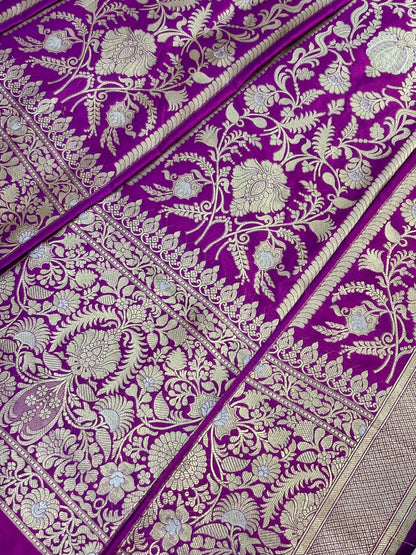 Royal Purple Banarasi Katan Silk Lehenga with Silver Zari Weaving | Bridal & Festive Ethnic Wear