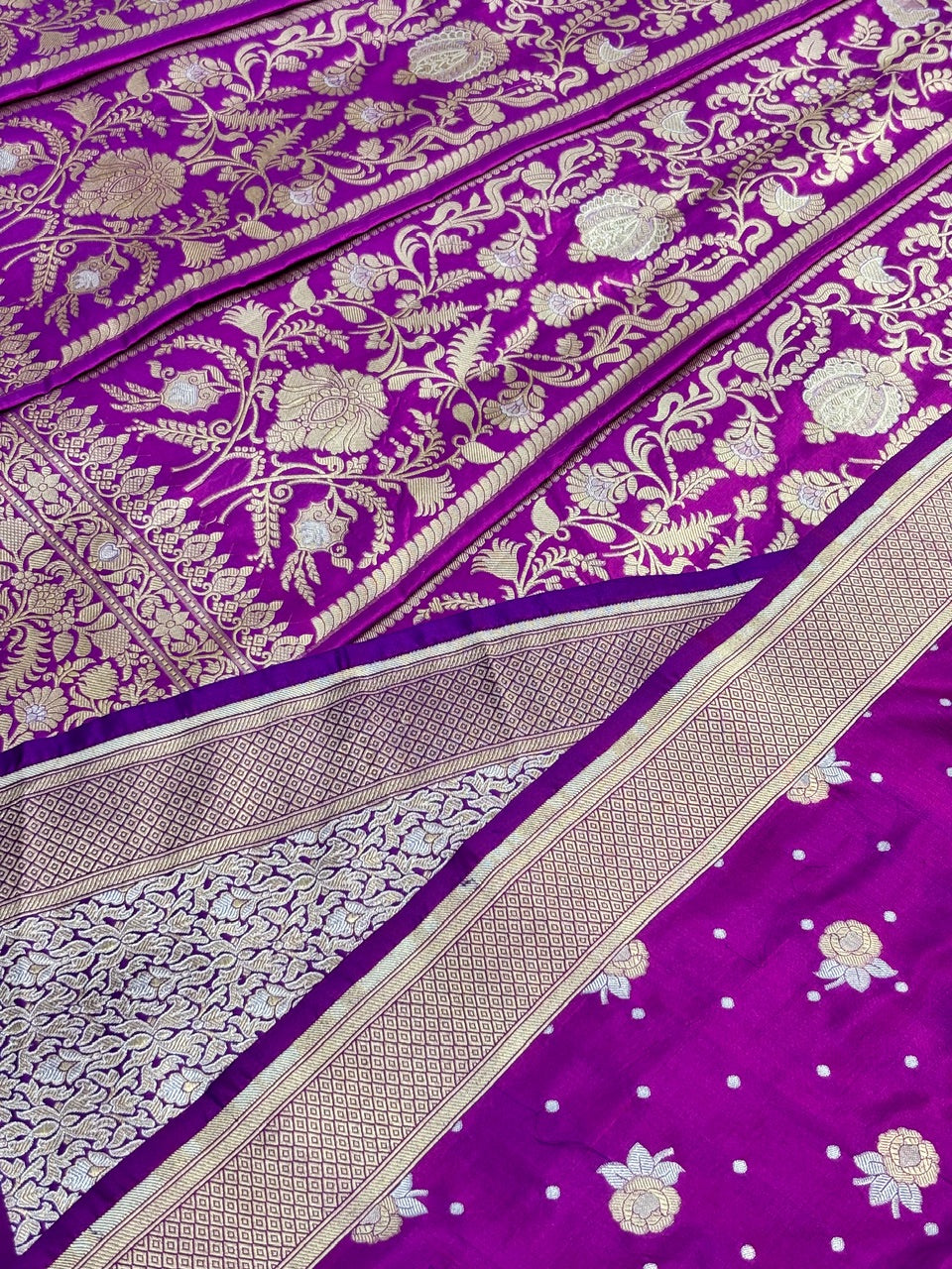Royal Purple Banarasi Katan Silk Lehenga with Silver Zari Weaving | Bridal & Festive Ethnic Wear