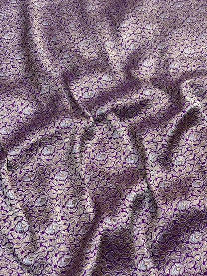 Royal Purple Banarasi Katan Silk Lehenga with Silver Zari Weaving | Bridal & Festive Ethnic Wear