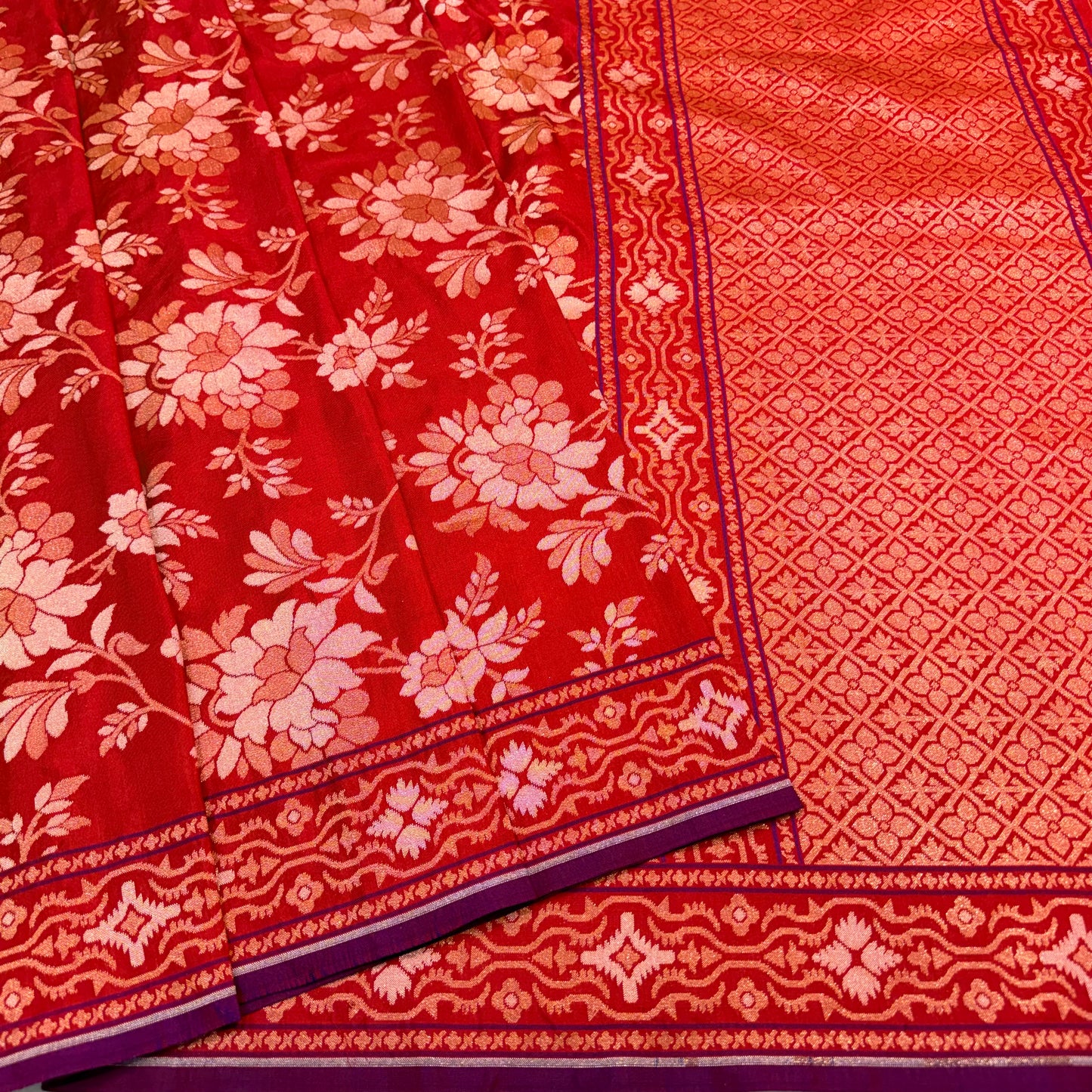 Pure Katan Silk Ektara Cutwork Jamdani Banarasi Saree