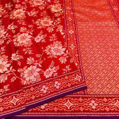 Pure Katan Silk Ektara Cutwork Jamdani Banarasi Saree