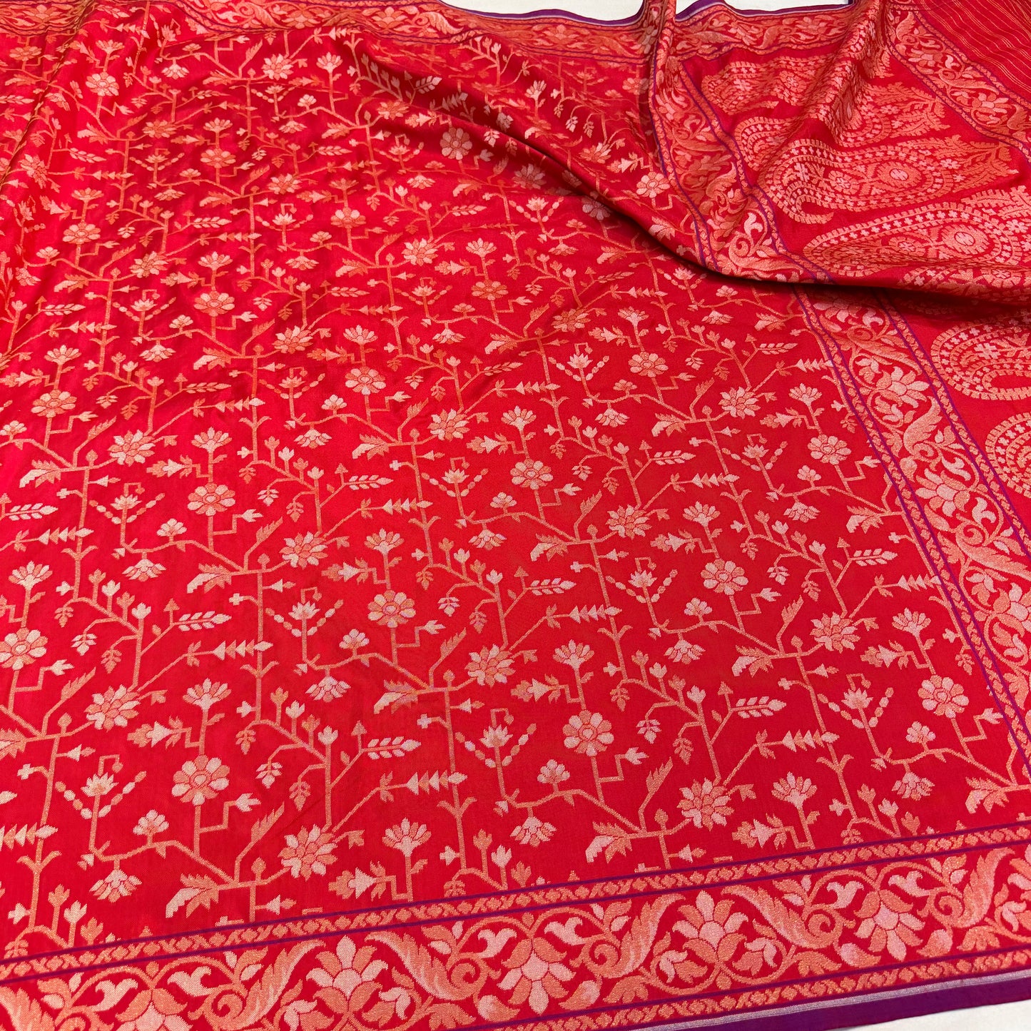 Pure Katan Silk Ektara Cutwork Jamdani Banarasi Saree