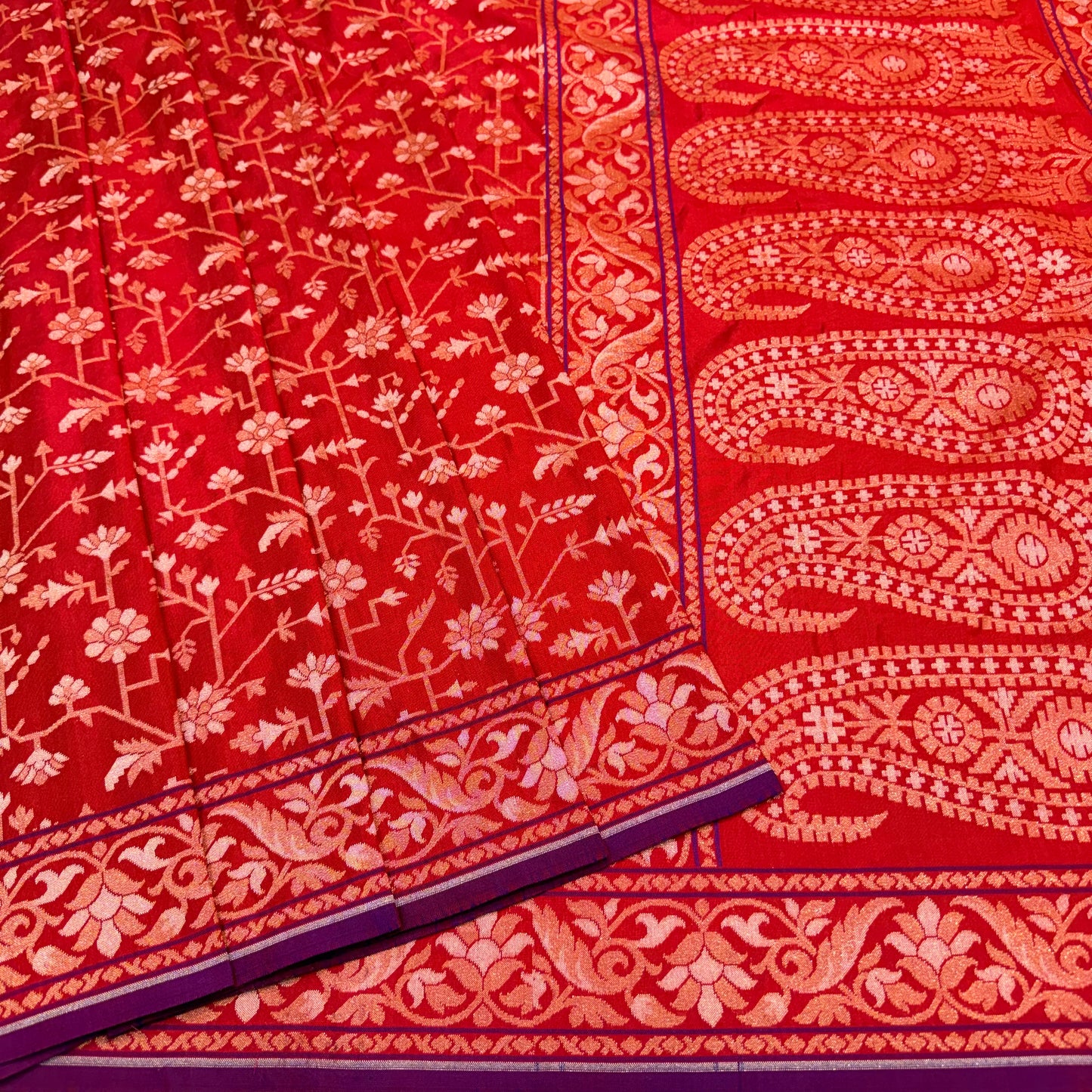 Pure Katan Silk Ektara Cutwork Jamdani Banarasi Saree