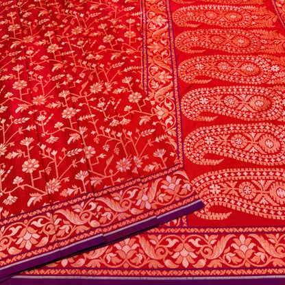Pure Katan Silk Ektara Cutwork Jamdani Banarasi Saree