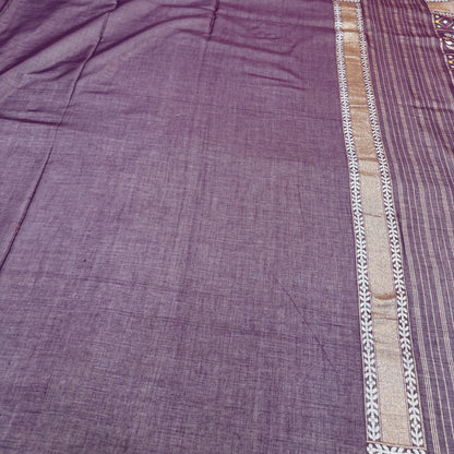 Pure Cotton Ektara Tilfi Jamdani Cutwork Jaal Banarasi Saree
